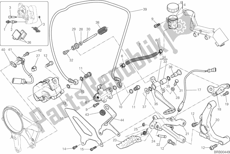 Toutes les pièces pour le Freno Posteriore du Ducati Superbike 1199 Panigale 2013